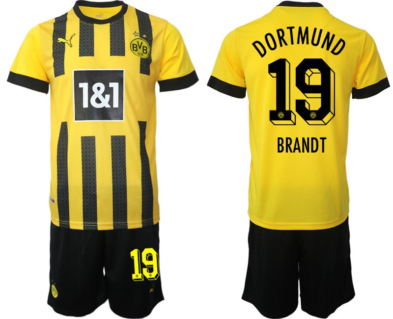 Men 2022-2023 Club Borussia Dortmund home yellow 19 Soccer Jersey
